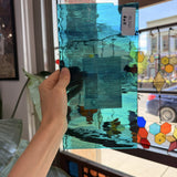 Sky Blue Green Mixed Waterglass Oceanside Fusible 96 COE Sheet Glass