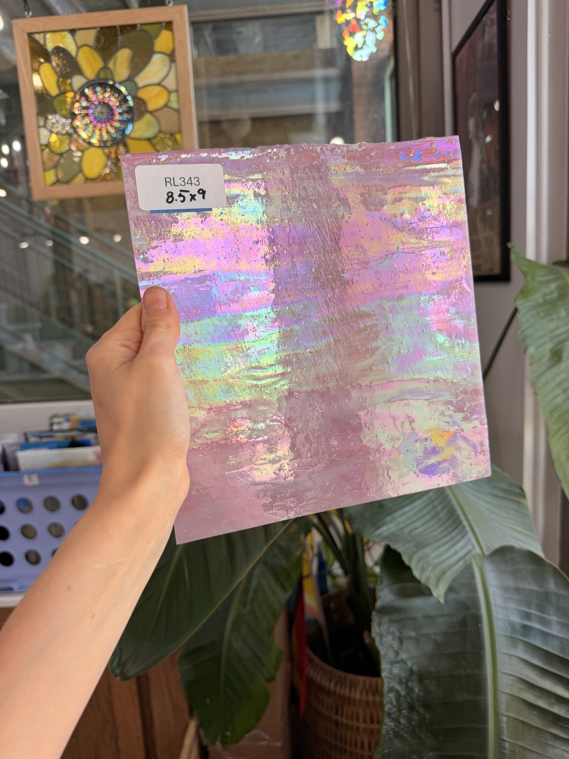 Pink Iridescent Choice Sheet Glass