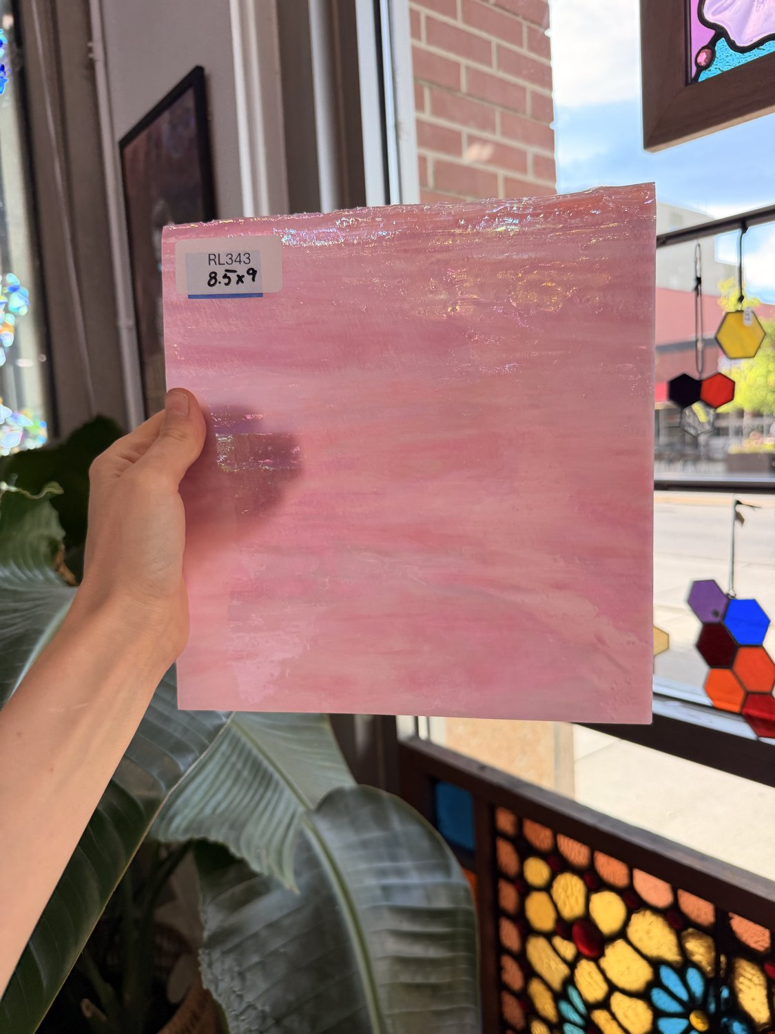 Pink Iridescent Choice Sheet Glass