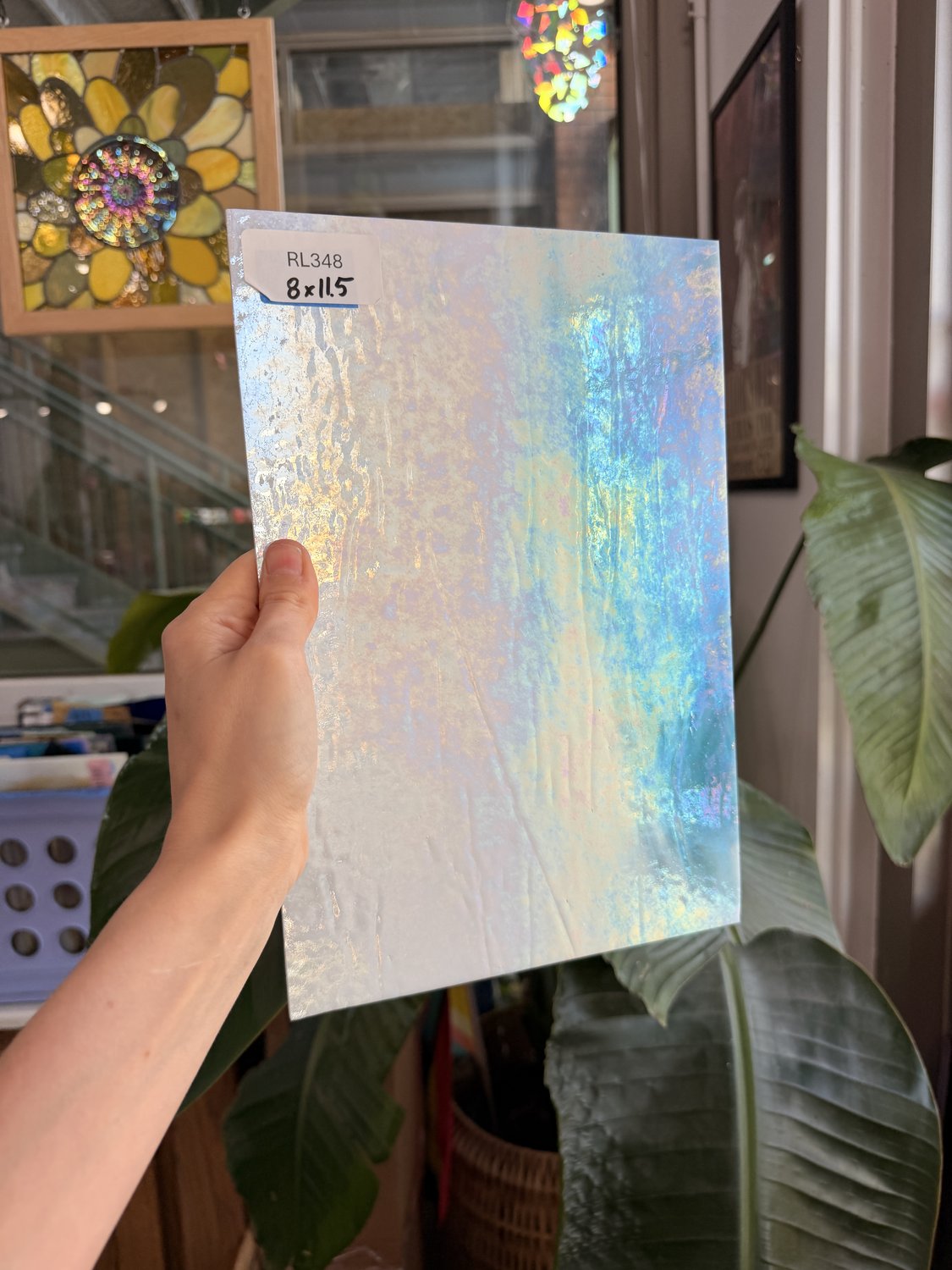 Blue White Iridescent Wissmach Sheet Glass – RL348