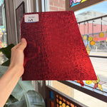 Red Transparent Textured Wissmach Florentine Sheet Glass Fusible 96 COE – RL350