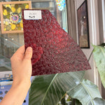 Red Transparent Textured Wissmach Florentine Sheet Glass Fusible 96 COE – RL351