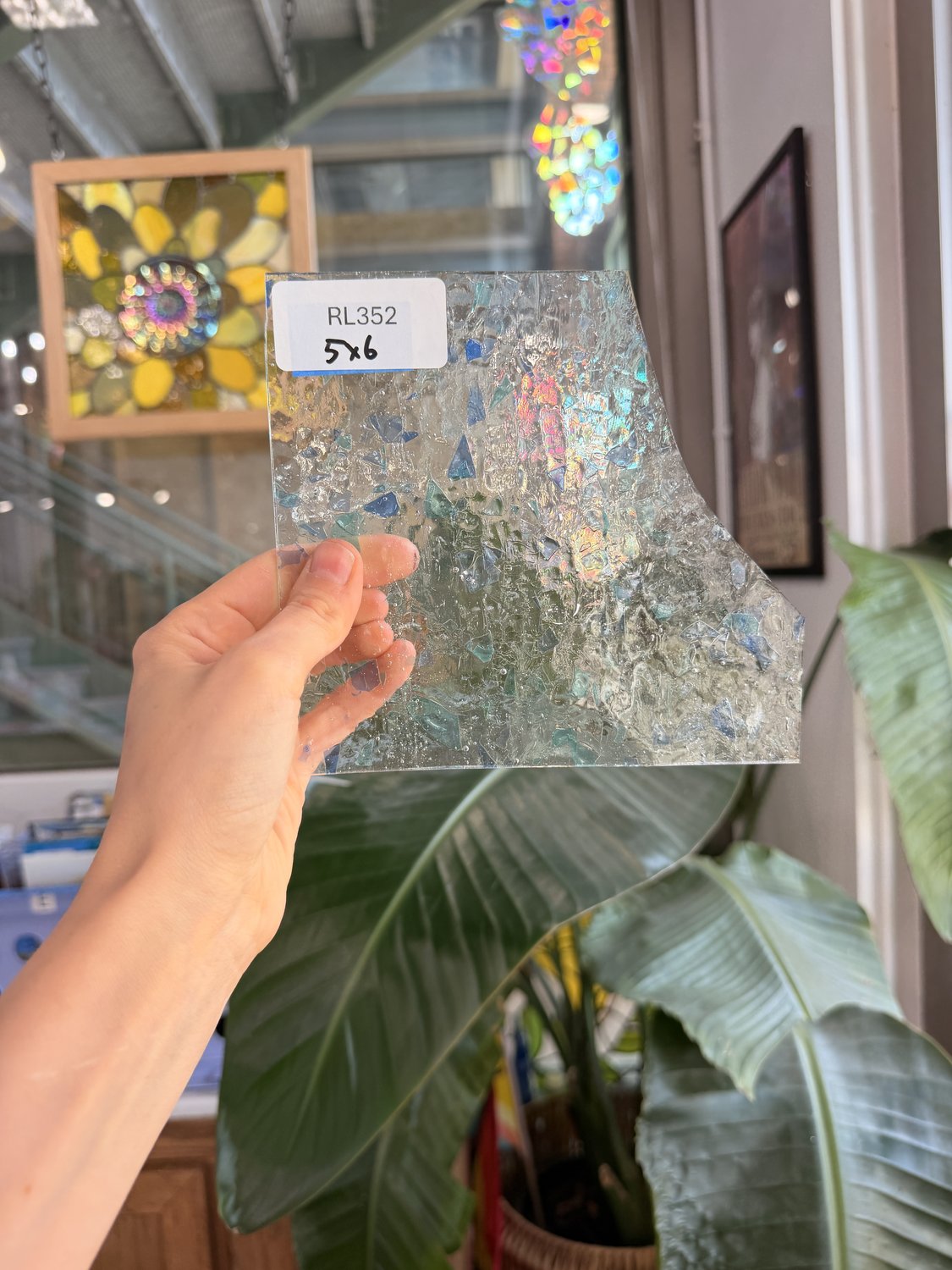 Choice Fracture Blue Green Transparent Sheet Glass – RL352