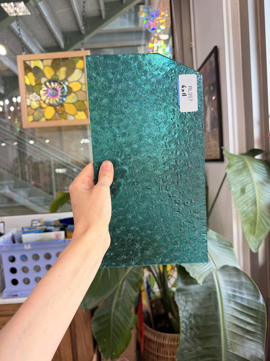 Robins Egg Blue Transparent Textured Wissmach Florentine Sheet Glass