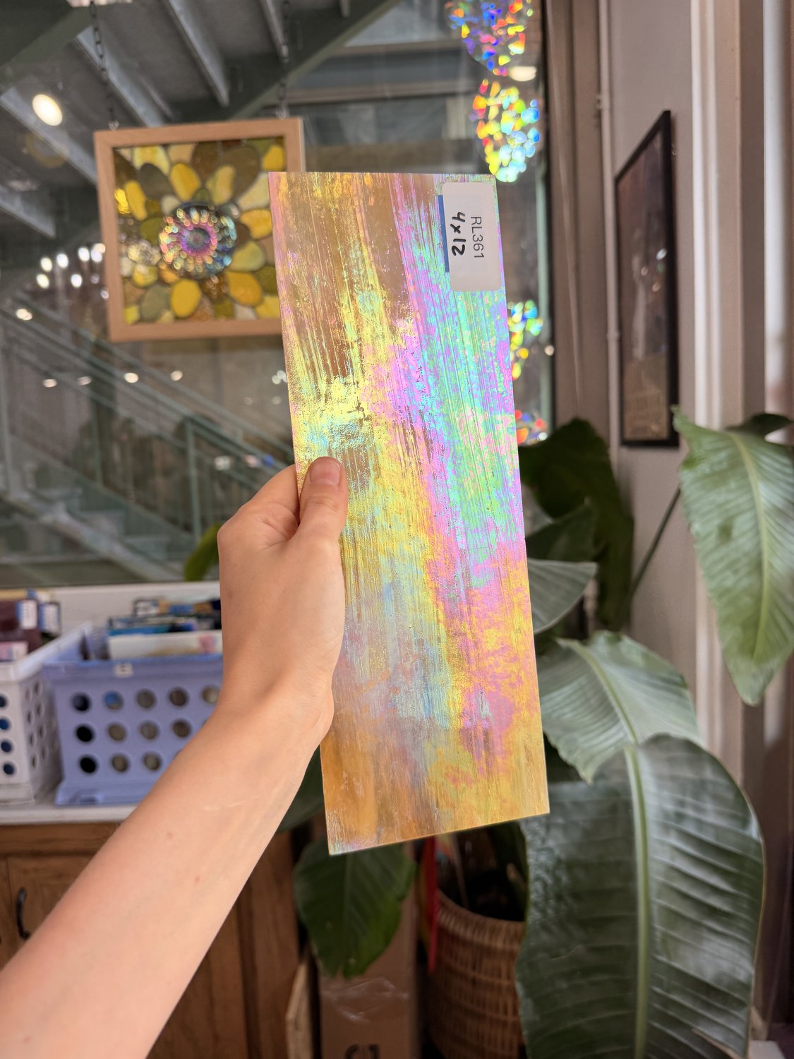 Amber Gold Iridescent Wissmach Sheet Glass