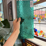 Teal Green Rough Rolled Oceanside Fusible 96 COE Sheet Glass