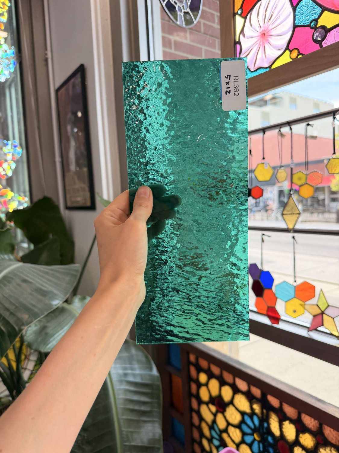 Teal Green Rough Rolled Oceanside Fusible 96 COE Sheet Glass