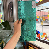 Teal Green Rough Rolled Oceanside Fusible 96 COE Sheet Glass
