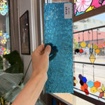 Caribbean Blue Transparent Textured Wissmach Florentine Sheet Glass – RL363
