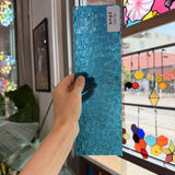 Caribbean Blue Transparent Textured Wissmach Florentine Sheet Glass – RL363