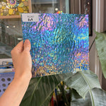 Blue Iridescent Transparent Ripple Wissmach Sheet Glass – RL367