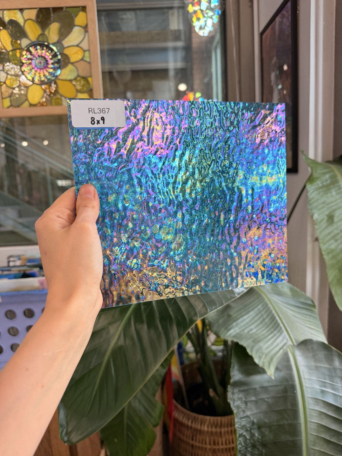 Blue Iridescent Transparent Ripple Wissmach Sheet Glass – RL367
