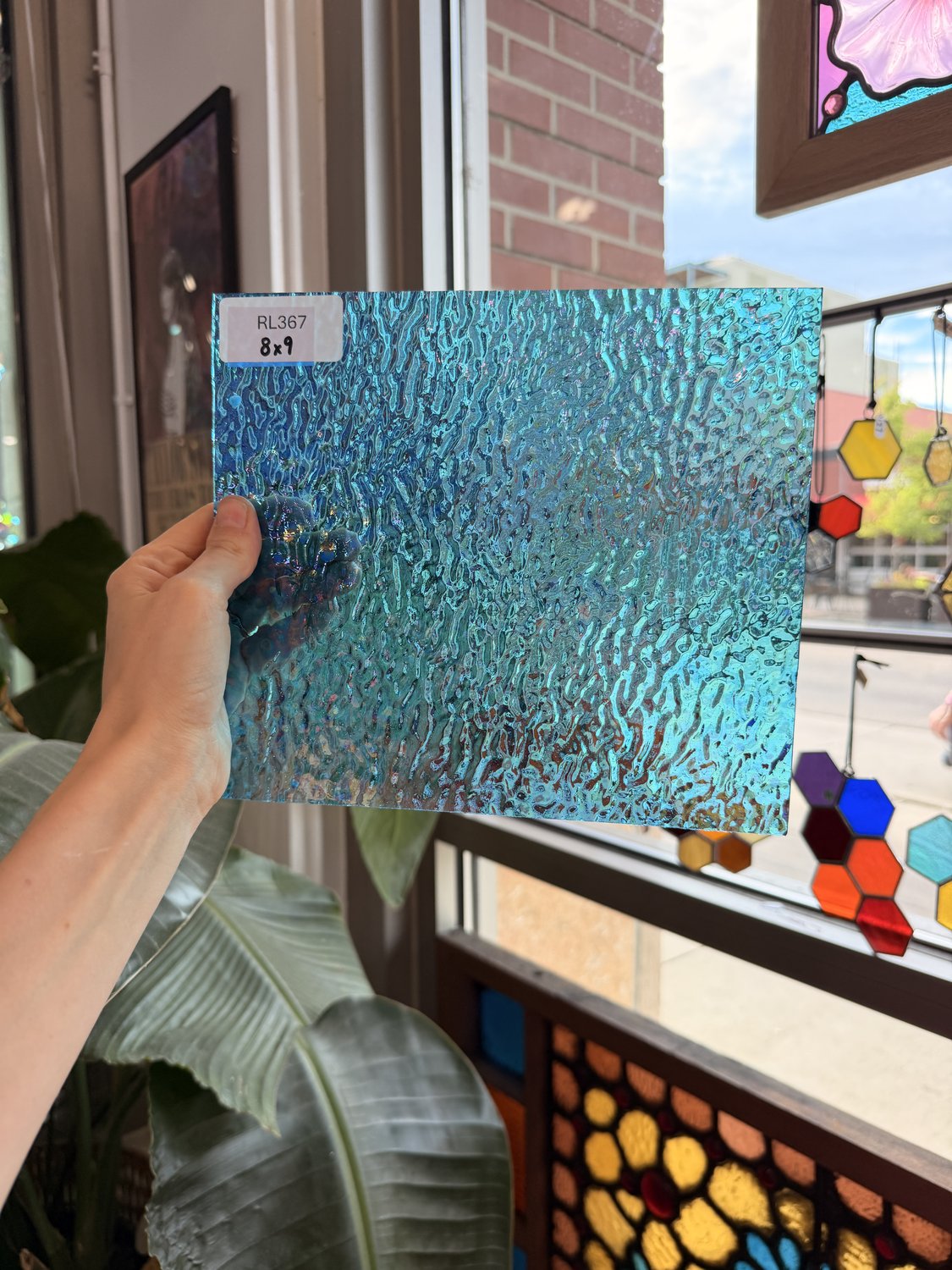 Blue Iridescent Transparent Ripple Wissmach Sheet Glass – RL367