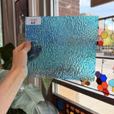 Blue Iridescent Transparent Ripple Wissmach Sheet Glass – RL367