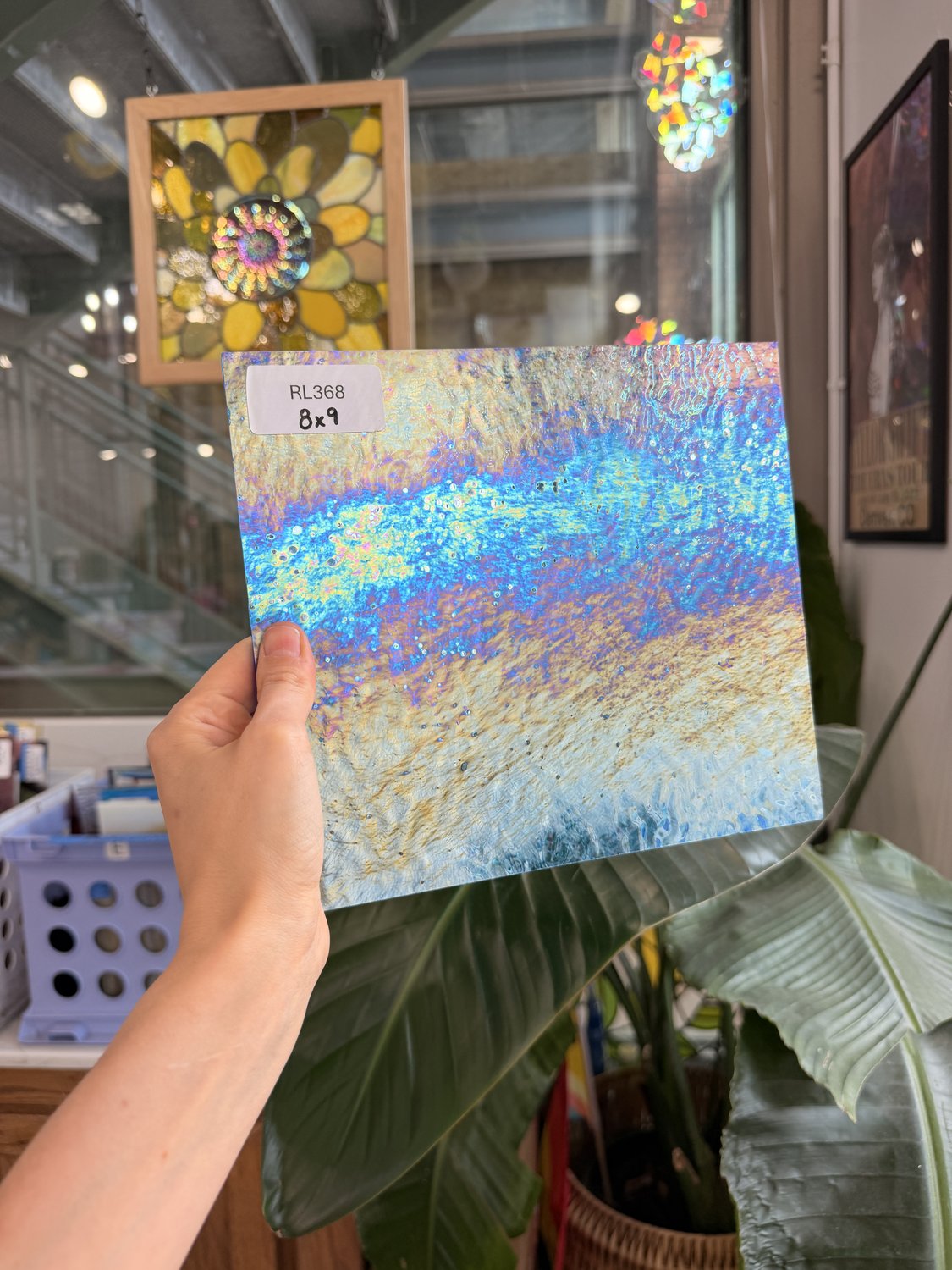 Blue Iridescent Transparent Ripple Wissmach Sheet Glass – RL368