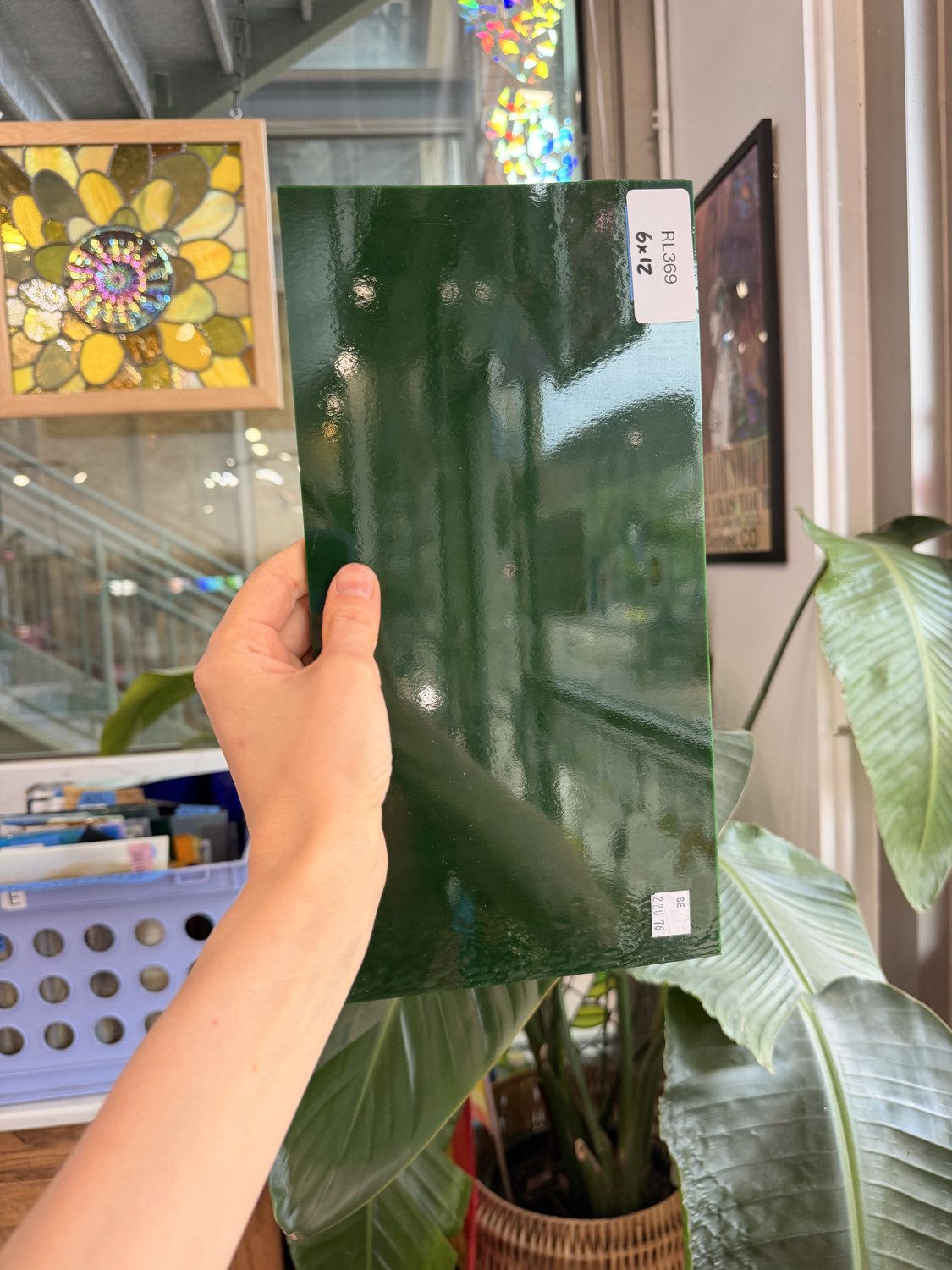 Solid Dark Green Opal Vintage Spectrum Sheet Glass