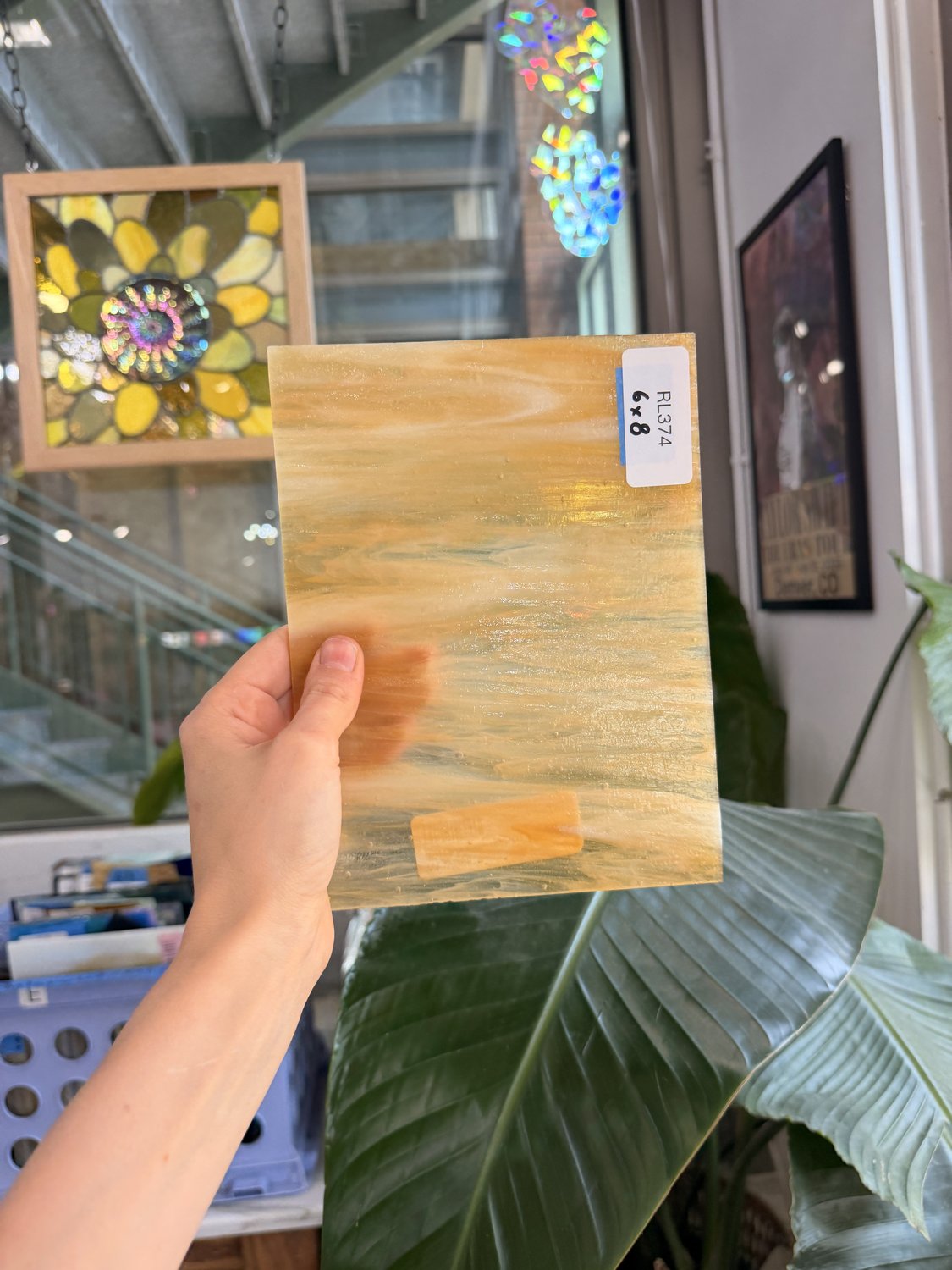 Tan Wispy Transparent Wissmach Sheet Glass – RL374