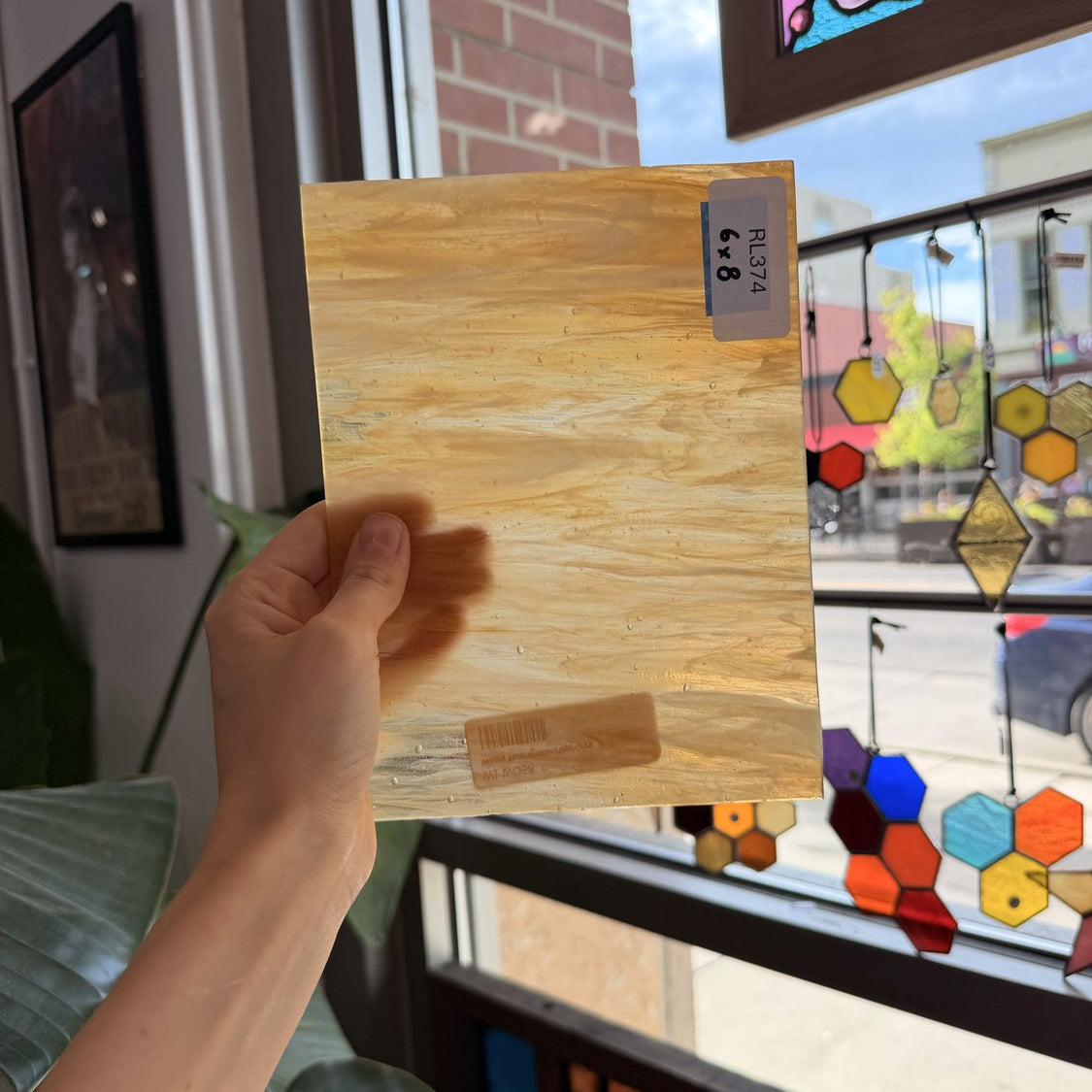 Tan Wispy Transparent Wissmach Sheet Glass – RL374