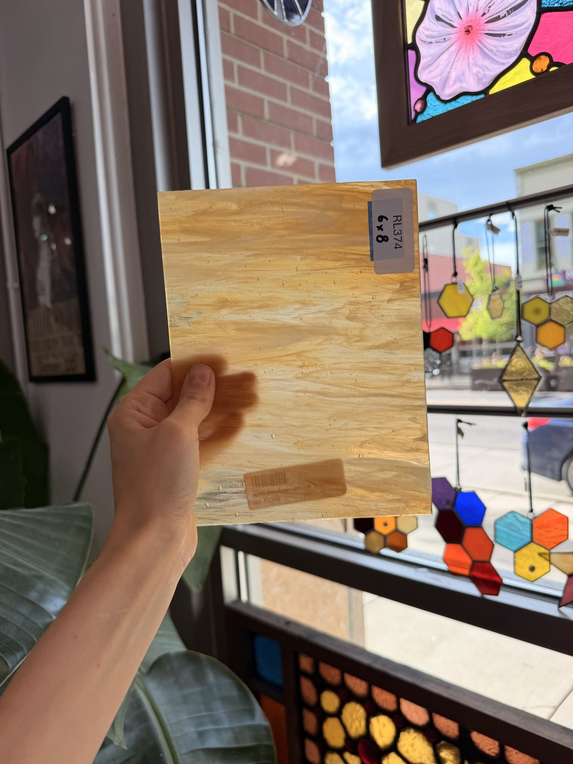 Tan Wispy Transparent Wissmach Sheet Glass – RL374