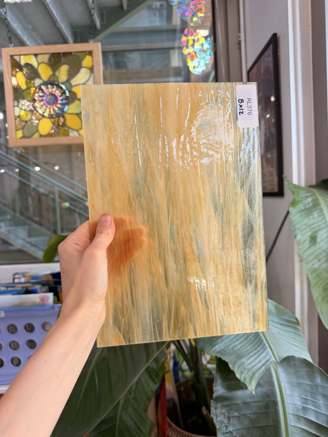 Tan Wispy Transparent Wissmach Sheet Glass – RL376