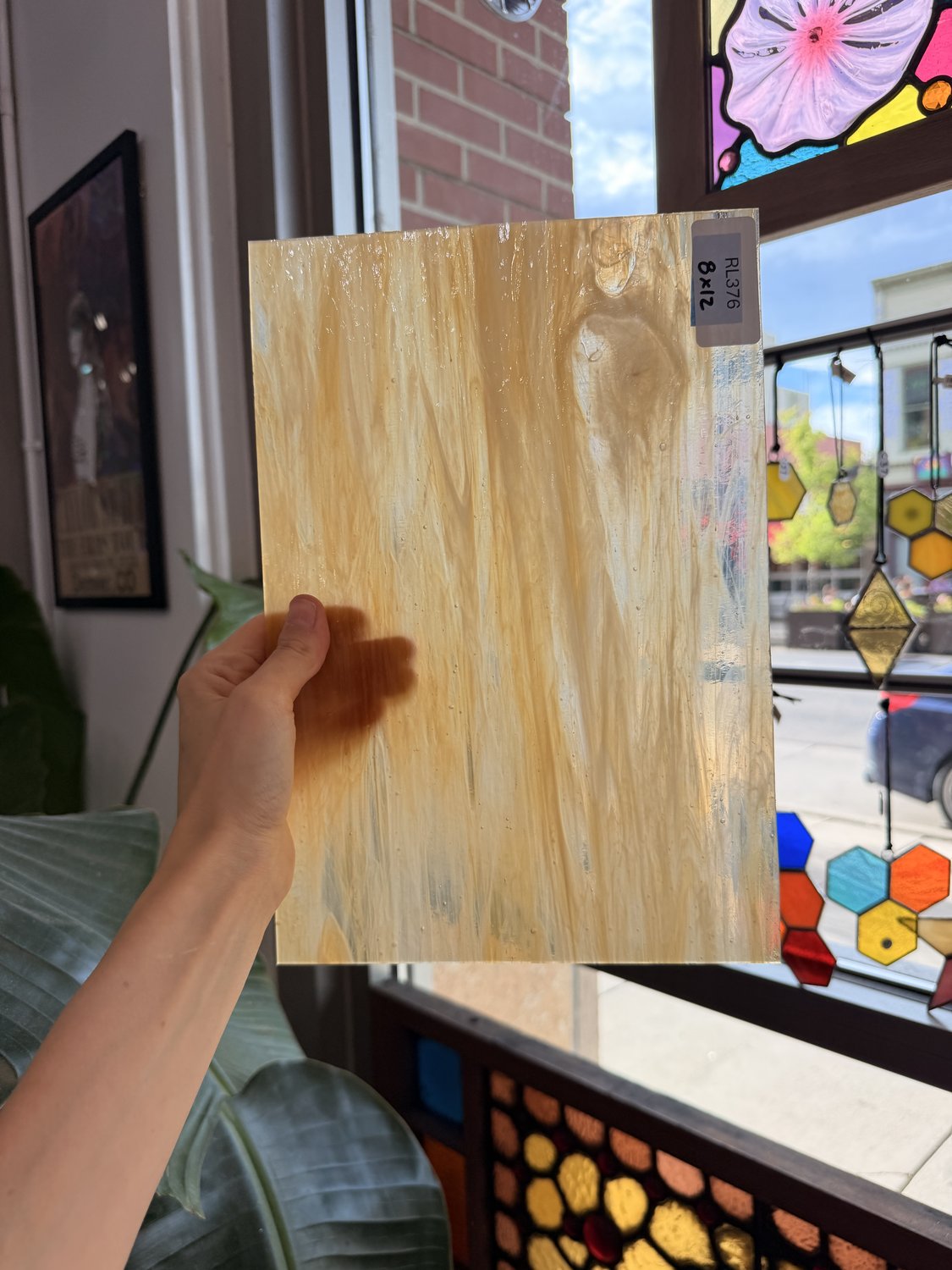 Tan Wispy Transparent Wissmach Sheet Glass – RL376