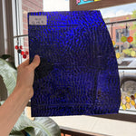 Deep Blue Transparent Ripple Textured Sheet Glass