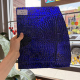 Deep Blue Transparent Ripple Textured Sheet Glass