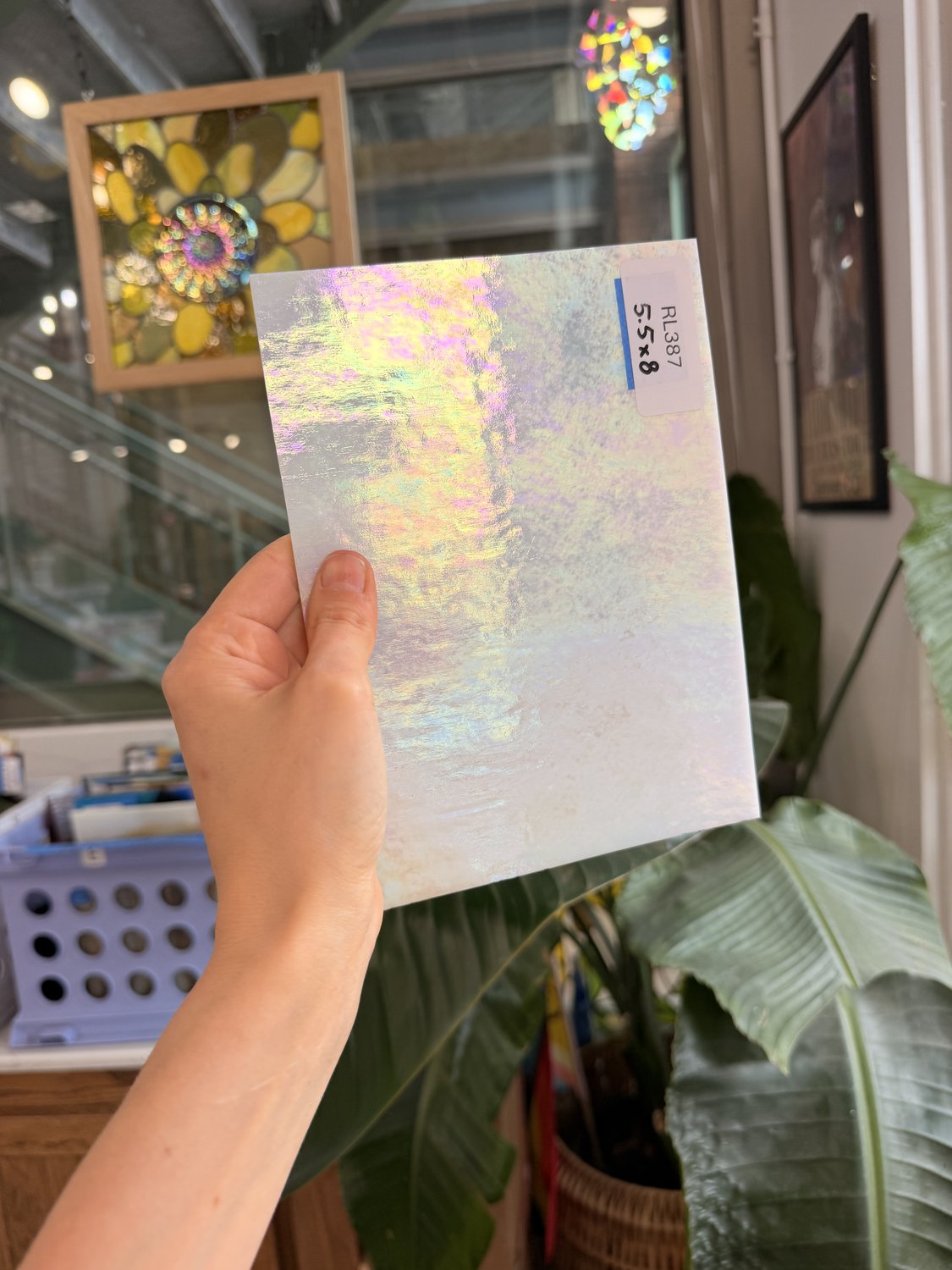 White Iridescent Fusible 96 COE Wissmach Sheet Glass – RL387