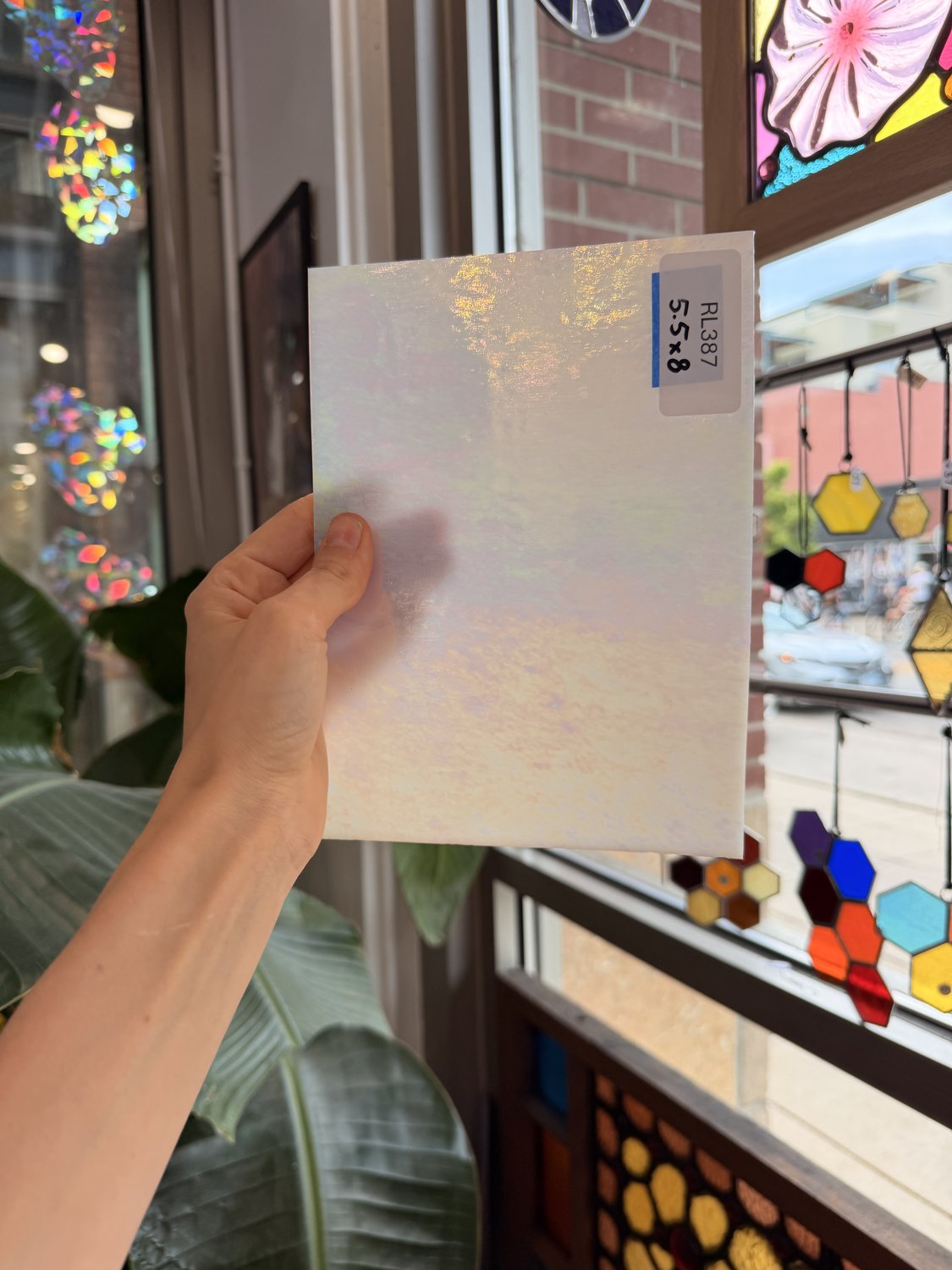 White Iridescent Fusible 96 COE Wissmach Sheet Glass – RL387