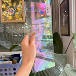 Vintage Clear Rare Iridescent Seedy Spectrum Sheet Glass