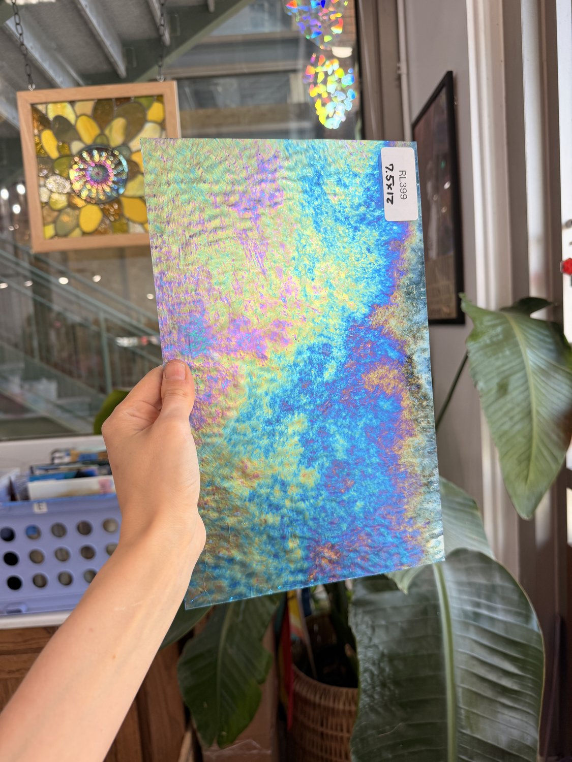 Blue Iridescent Transparent Ripple Wissmach Sheet Glass – RL399