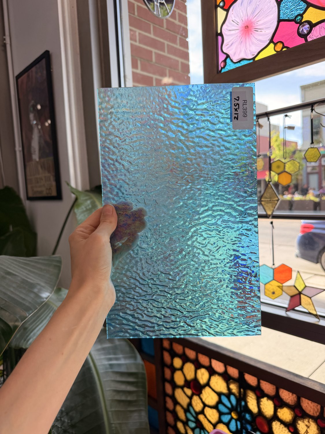 Blue Iridescent Transparent Ripple Wissmach Sheet Glass – RL399