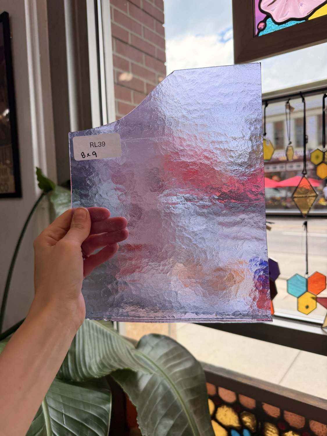 Transparent Single Rolled Light Purple Neolavender Bullseye Fusible 90 COE Sheet Glass