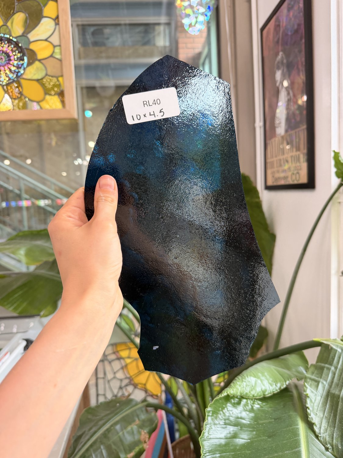 Dark Blue Transparent Textured Wissmach Sheet Glass