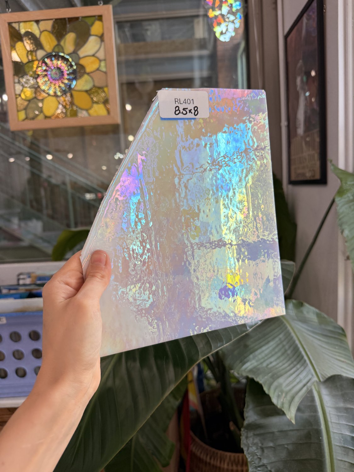 White Iridescent Fusible 96 COE Wissmach Sheet Glass – RL401