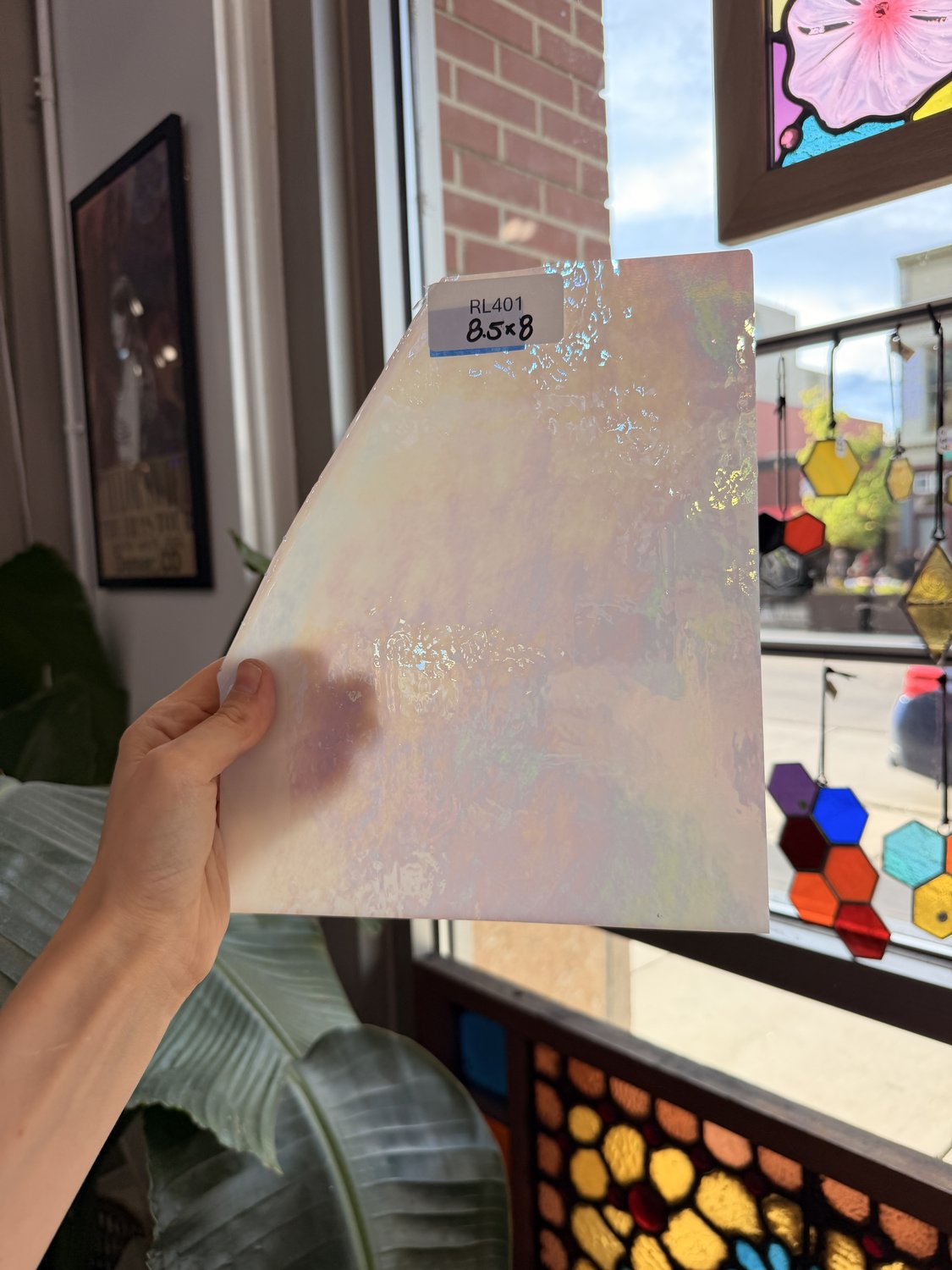 White Iridescent Fusible 96 COE Wissmach Sheet Glass – RL401