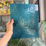 Caribbean Blue Transparent Textured Wissmach Florentine Sheet Glass – RL403