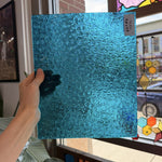 Caribbean Blue Transparent Textured Wissmach Florentine Sheet Glass – RL403