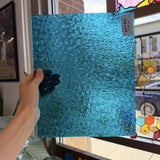 Caribbean Blue Transparent Textured Wissmach Florentine Sheet Glass – RL403