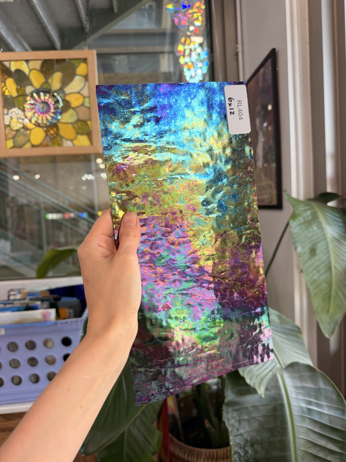 Iridescent Purple 311V Florentine Textured Transparent Wissmach Sheet Glass