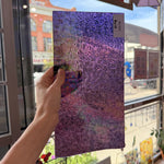 Iridescent Purple 311V Florentine Textured Transparent Wissmach Sheet Glass