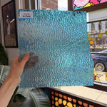 Blue Iridescent Transparent Ripple Wissmach Sheet Glass – RL405