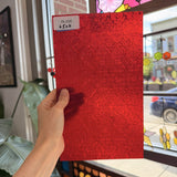 Red Lace Transparent Textured Choice Sheet Glass – RL406