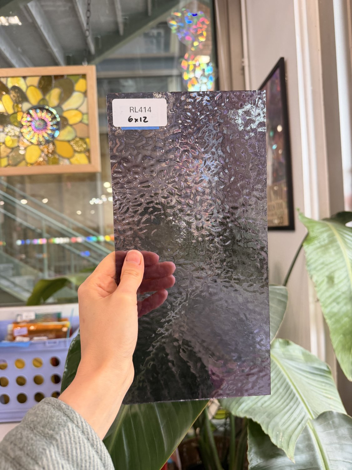 Light Purple Lilac English Muffle Sheet Glass – RL414