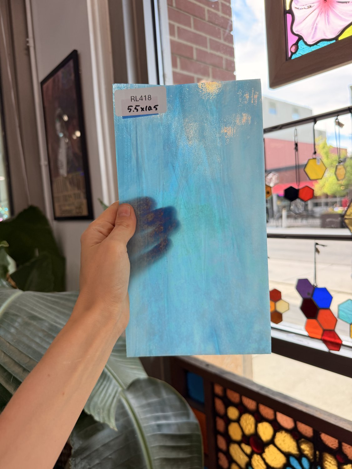 Blue White Iridescent Wissmach Sheet Glass – RL418