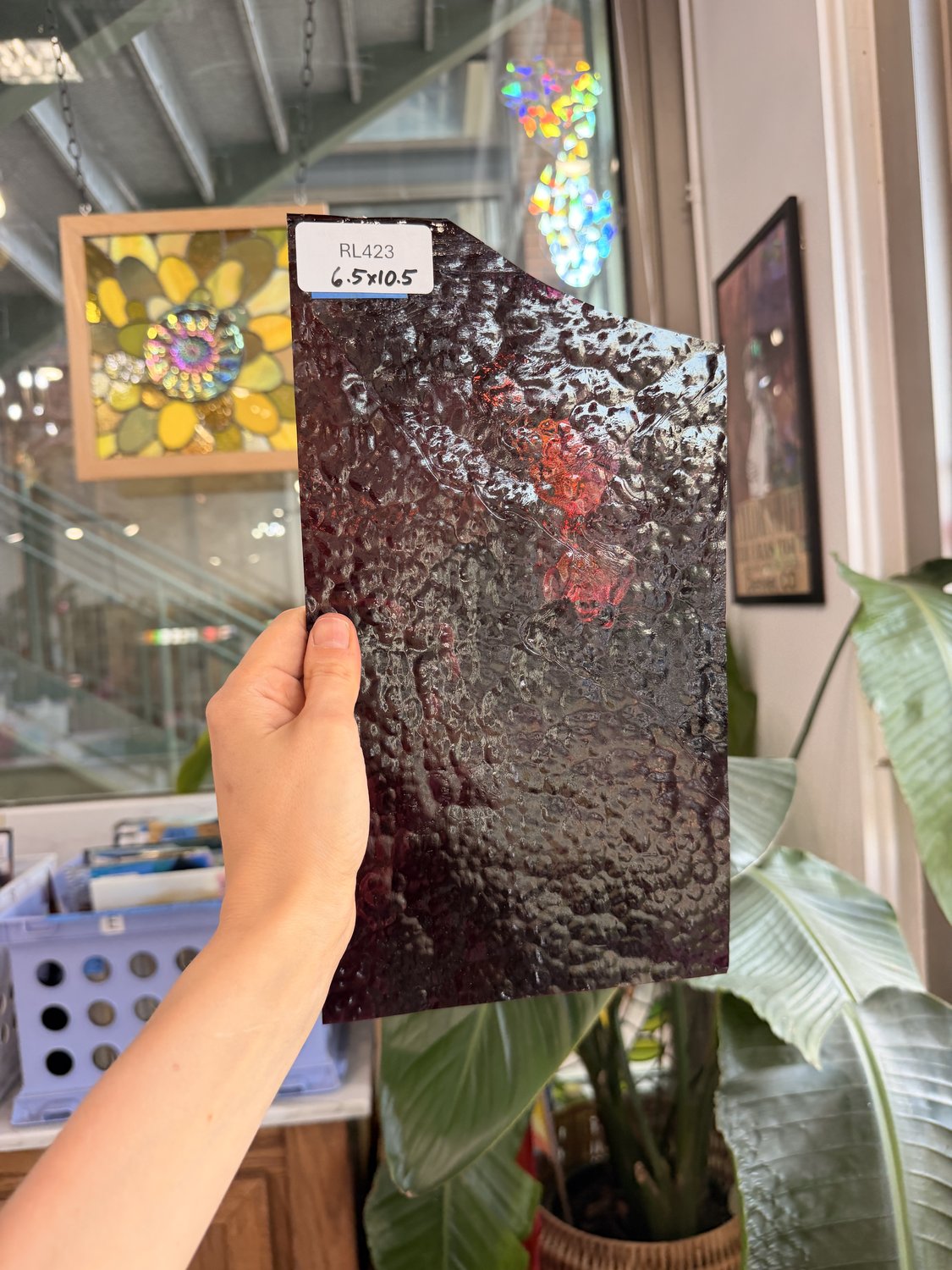 Merlot Pink Red Transparent Textured Sheet Glass