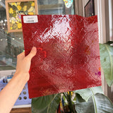 Red Lace Transparent Textured Choice Sheet Glass – RL427
