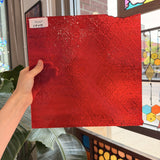Red Lace Transparent Textured Choice Sheet Glass – RL427