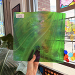 Sparkling Spruce Oceanside Iridescent Green Aventurine Fusers Reserve System 96 COE Sheet Glass – RL429