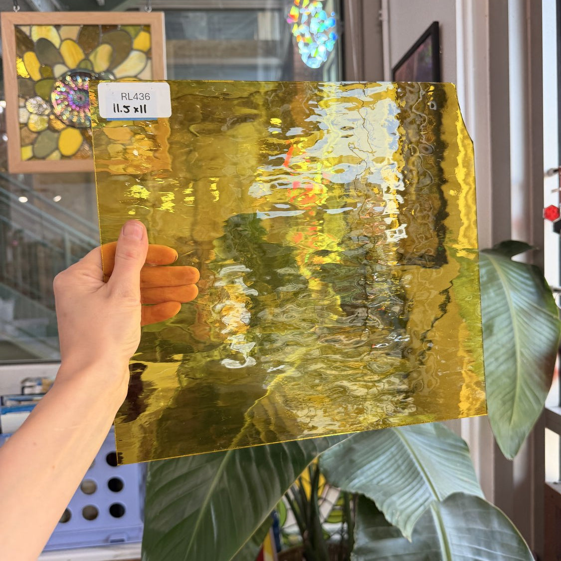 Yellow Transparent Waterglass Oceanside Sheet Glass Fusible 96 COE Sheet Glass